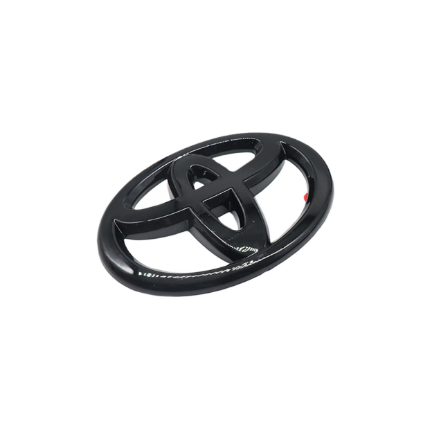 1PC 2010-2022 Corolla Scion Avalon FJ Cruiser ABS Plastic 3D Raised Rear Tailgate Overlay Emblem Gloss Black Toyota