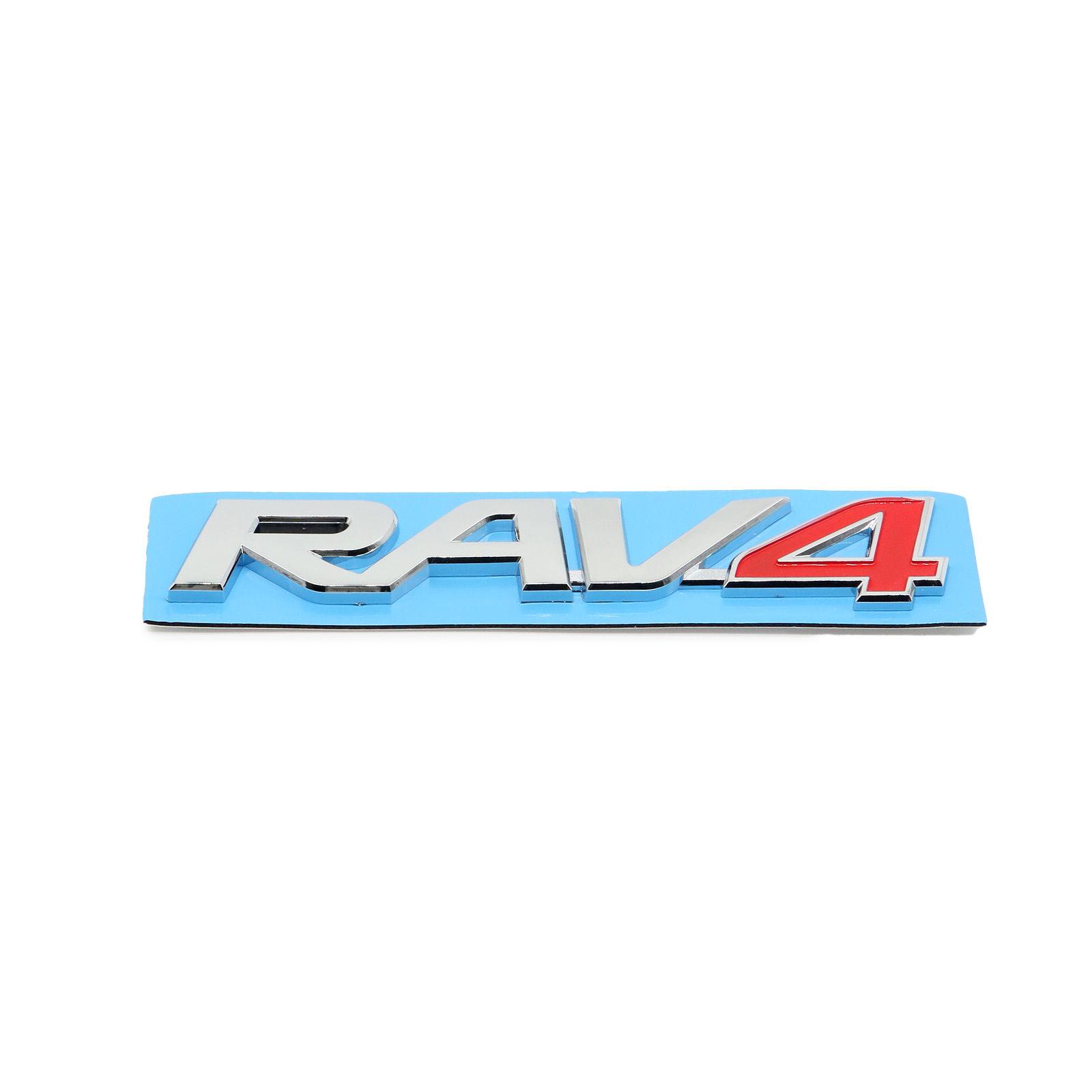1PC RAV4 ABS 3D Raised  Rav4 Letters Rear Trunk Silver Red TOYOTA 75431-0R060