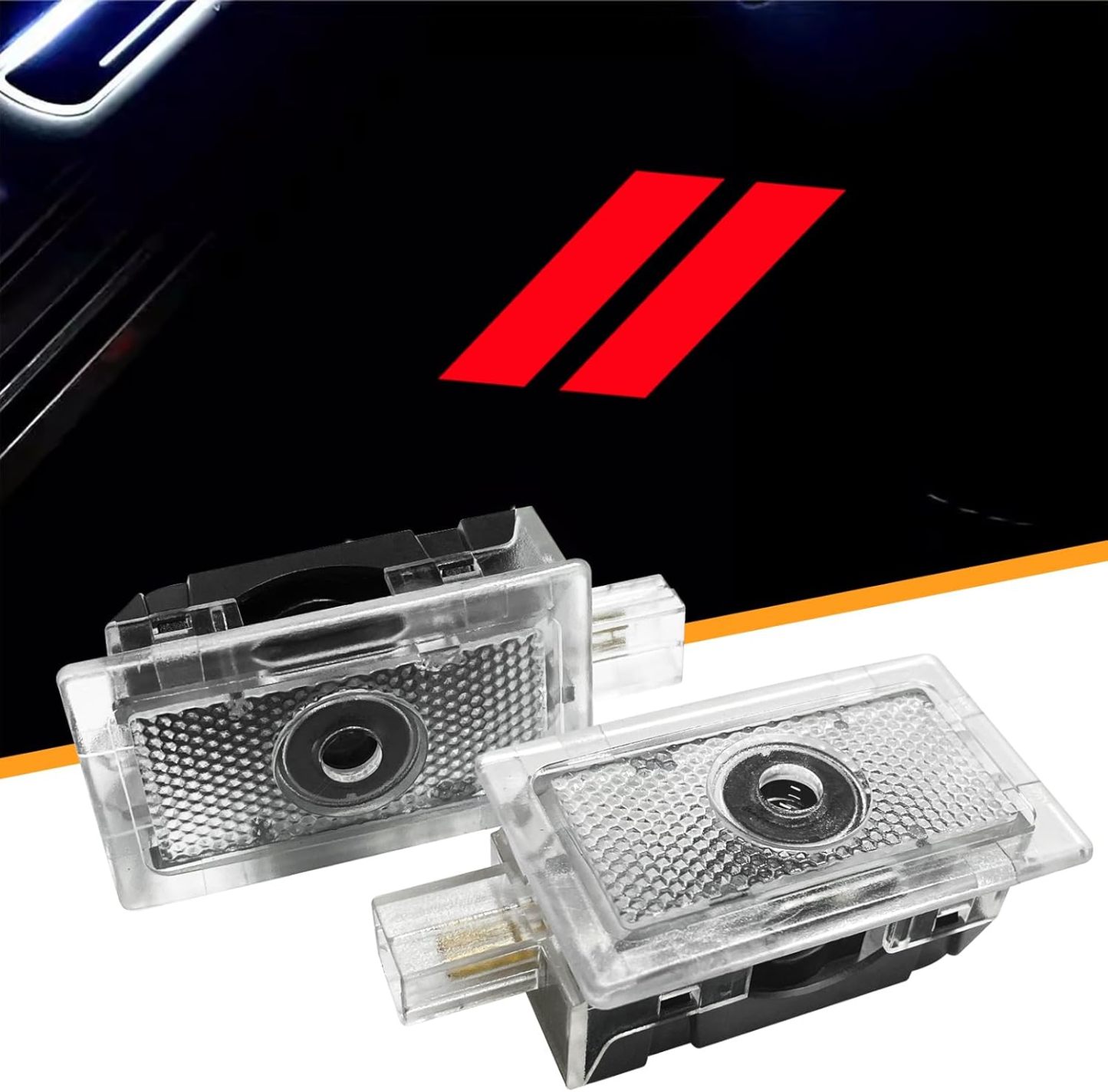 2pcs For 2006-2023 Charger // Car LED Door Projector Puddle Lights HD Lamps Red Dodge 