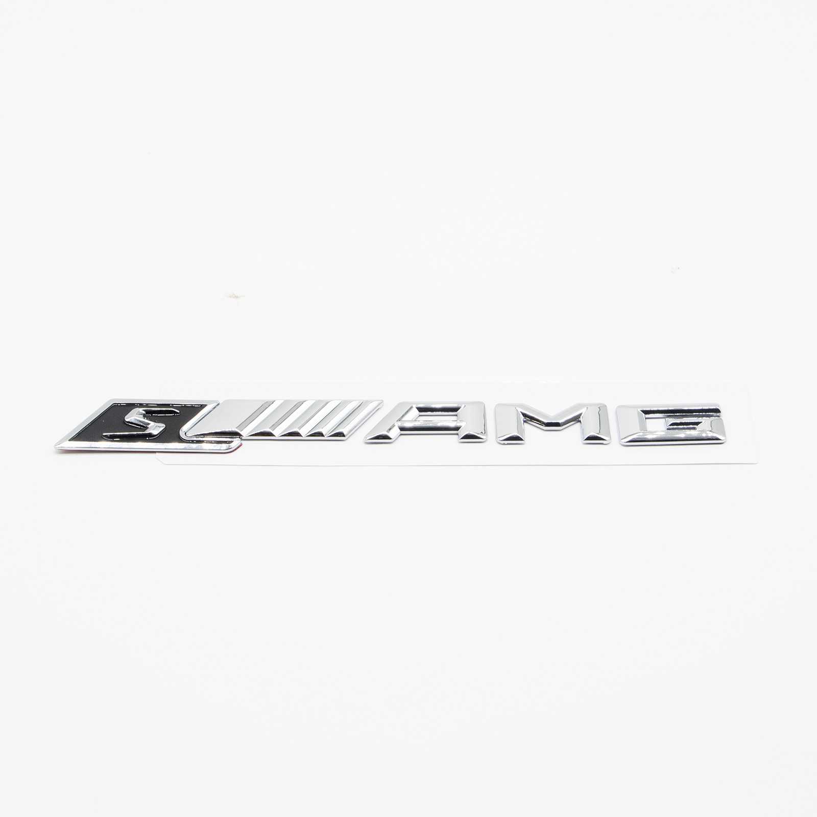 S AMG Tailgate Badge ABS Chrome Black Benz Self-Adhesive Rear Trunk Decal Nameplate