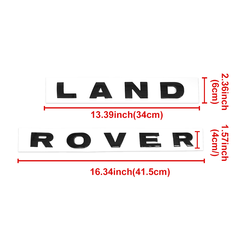 1pc 1989-2004 Land Rover Plastic Front Hood Letters Sticker Glossy Black Land Rover 