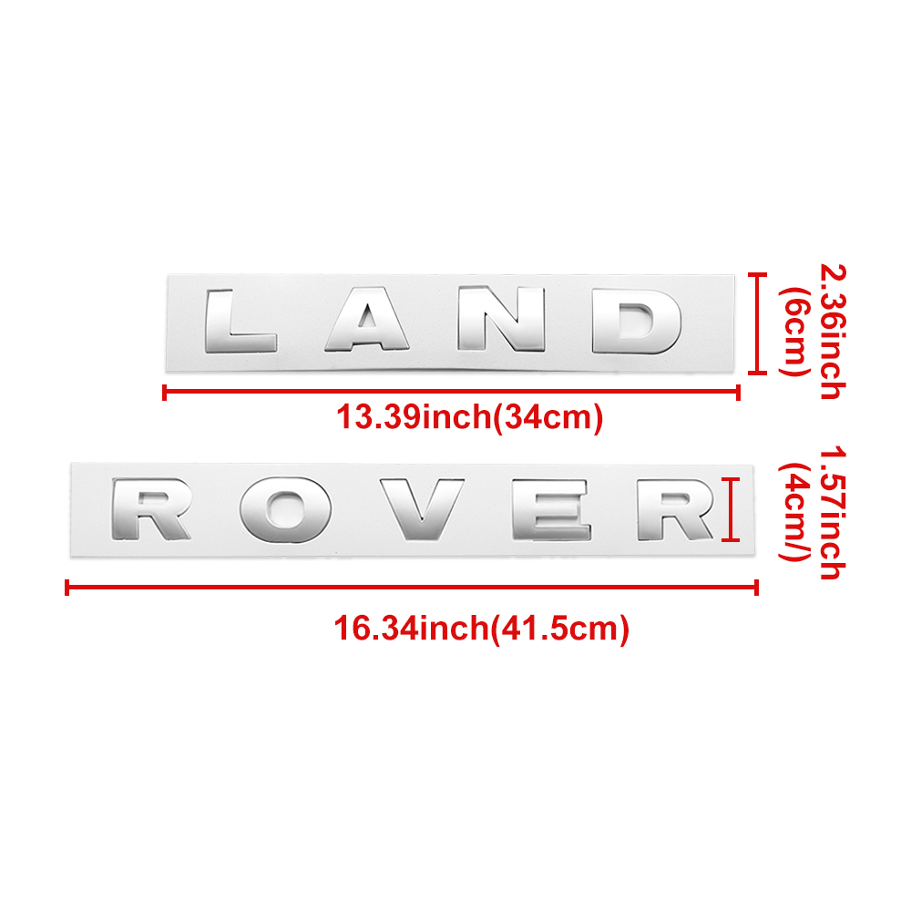 1pc 1989-2004 Land Rover Plastic Front Hood Letters Sticker Matte Silver Land Rover 