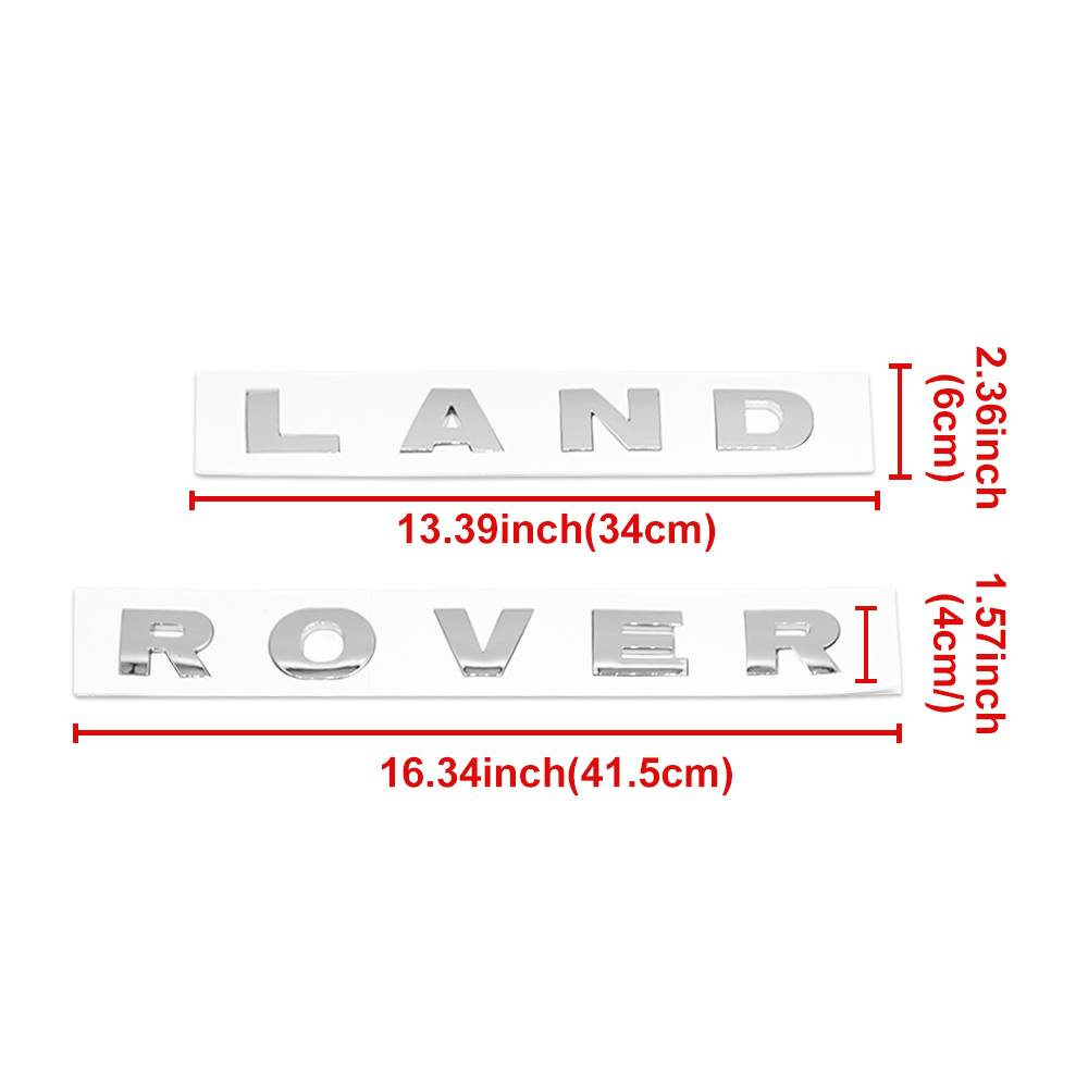 1pc 1989-2004 Land Rover Plastic Front Hood Letters Sticker Glossy Silver Land Rover 