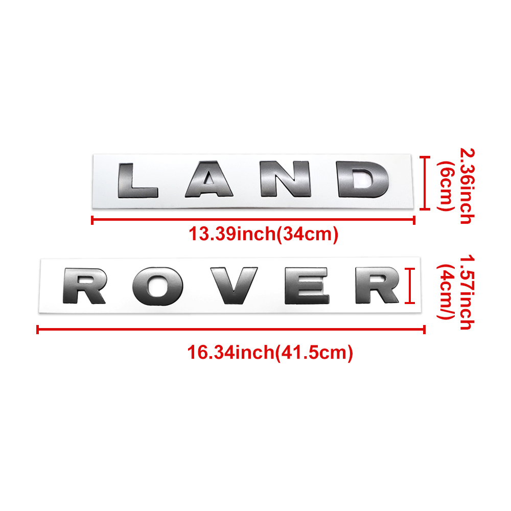1pc 1989-2004 Land Rover Plastic Front Hood Letters Sticker Dark Gray Land Rover 