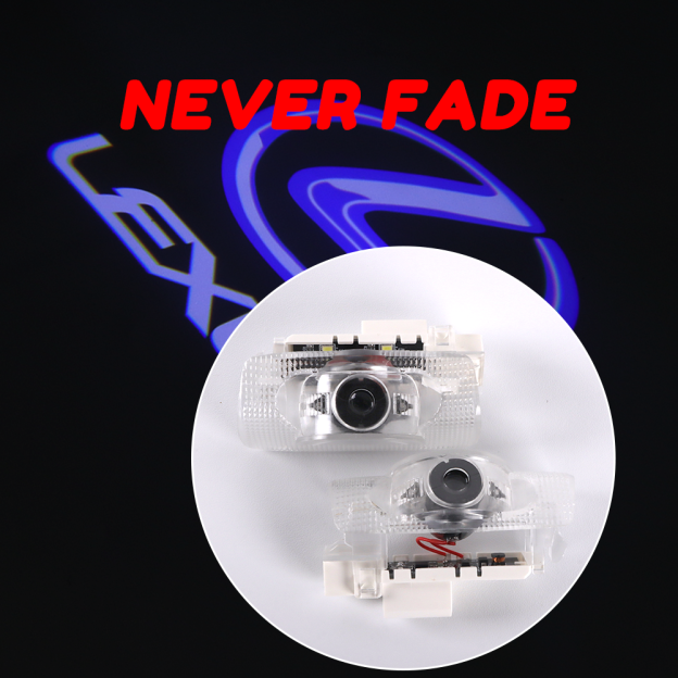 2PCS RC350 RC300 RC200T Quartz Glass Non-fading Ghost LED Door Step Courtesy Shadow Lights White Cold Lexus