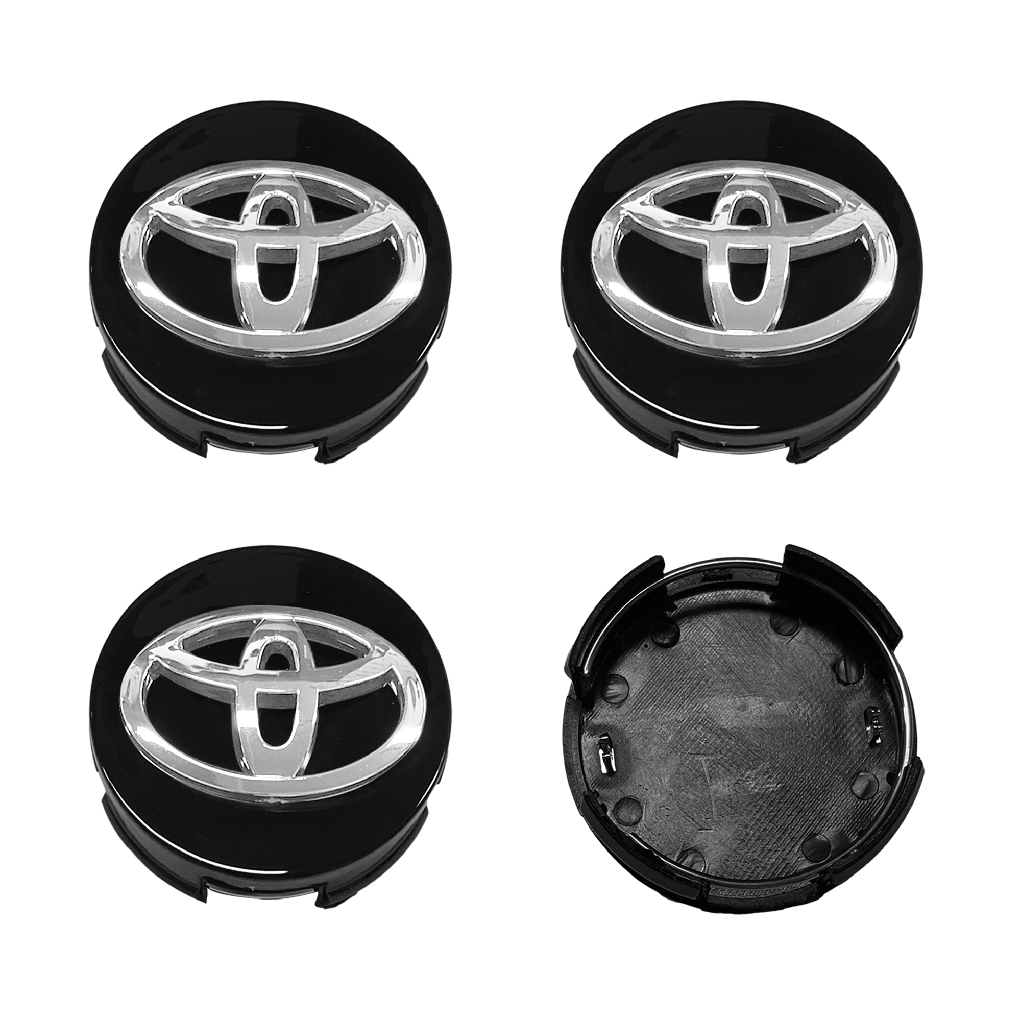 4pcs 2011-2020 Camry Plastic Wheel Center Hub Caps 62mm Black Chrome Toyota 42603-08020