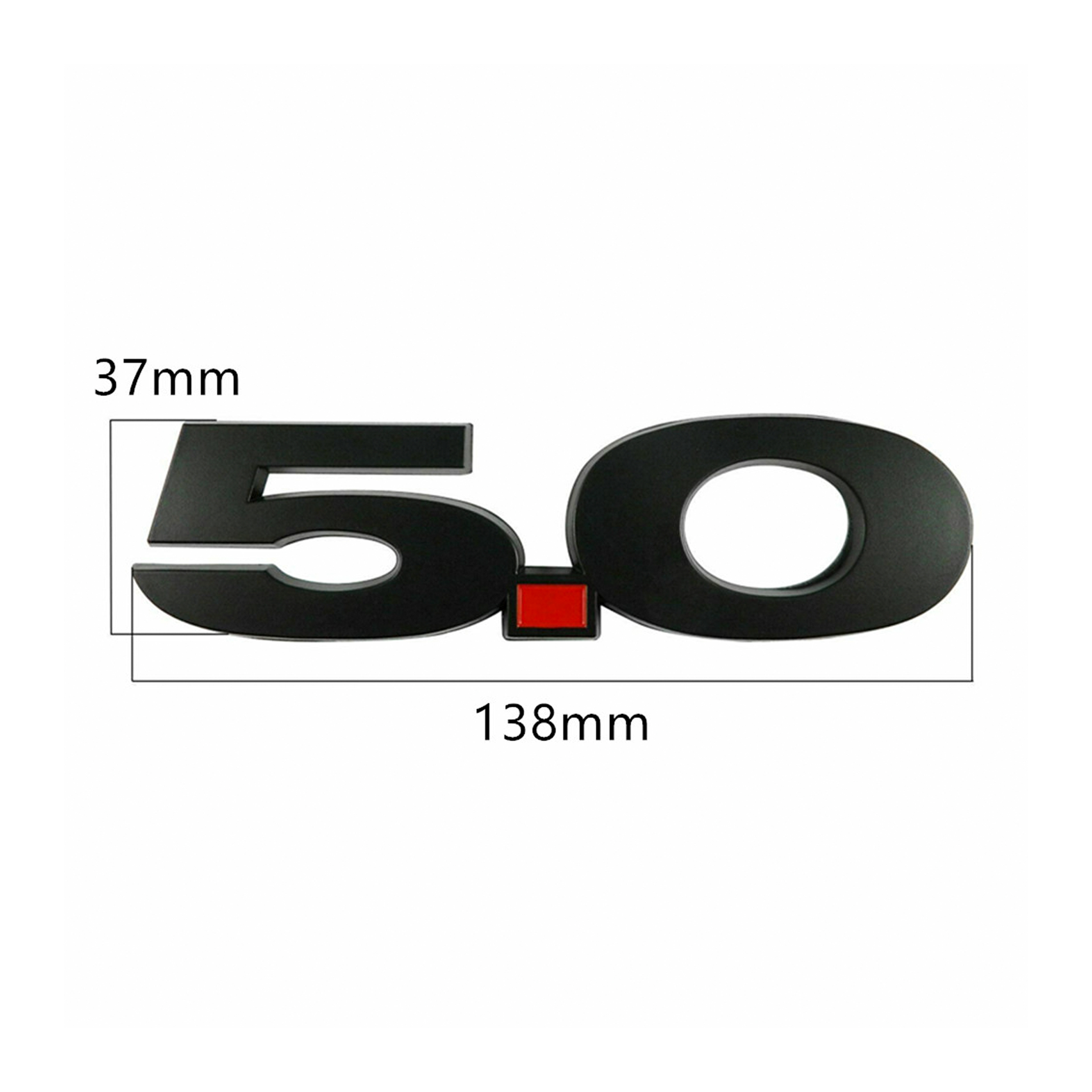 2PCS 5.0 Mustang GT Badge ABS Electroplating Metal Fender Side Body Decal Matte Black Ford