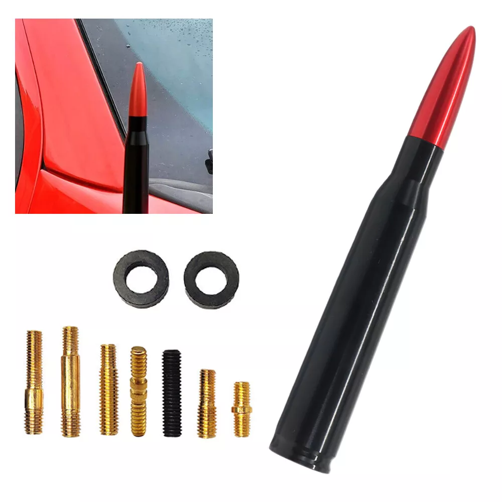 5.5" Red BULLET ANTENNA 50 CAL FOR DODGE RAM 1500 2500 3500 FORD F150 F250 US