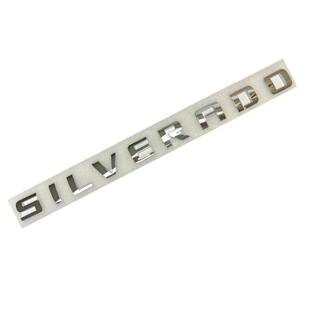 1pcs 2007-2018 Silverado 1500 2500 Plastic Door Side Tailgate Letters Chrome Chevrolet