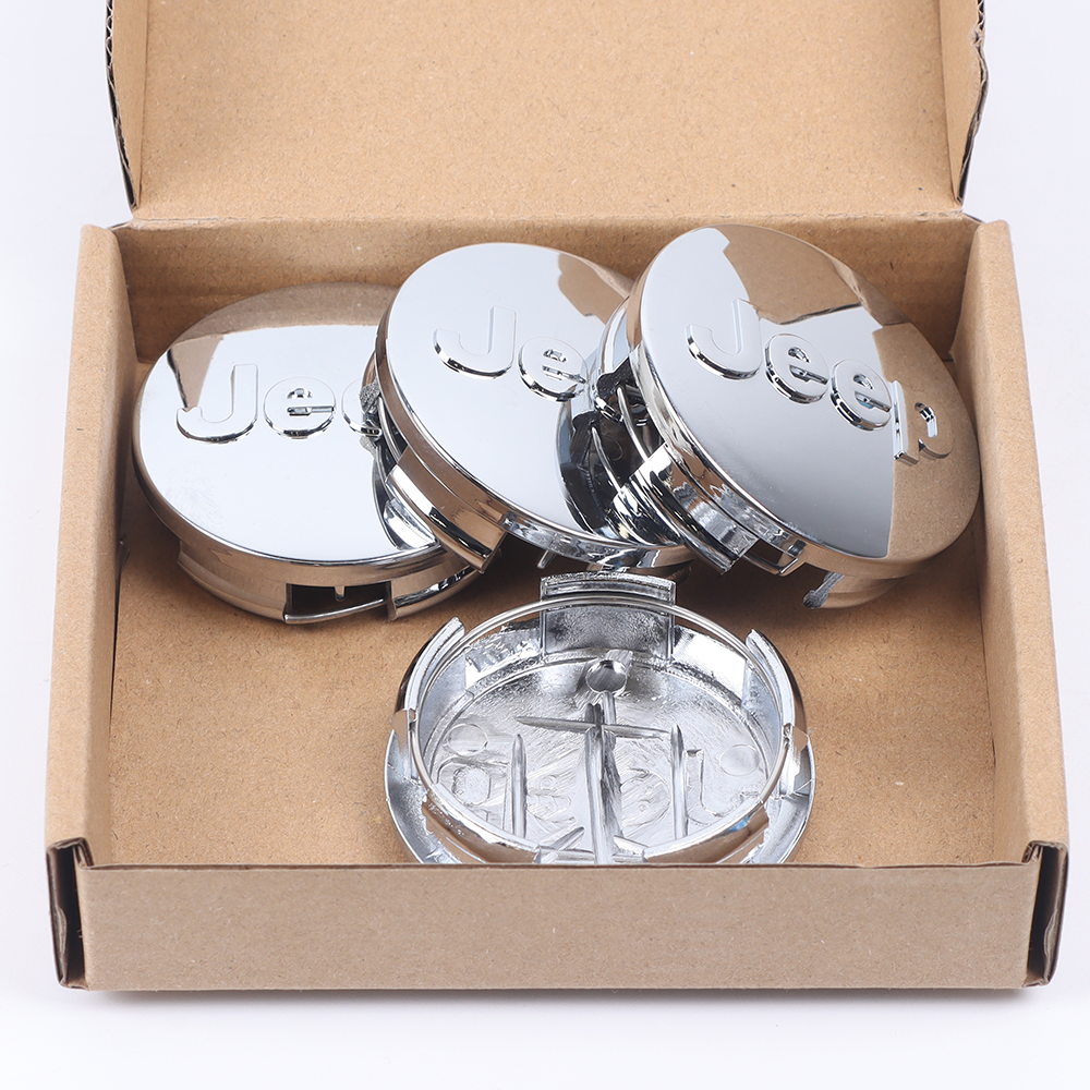 4Pcs 2012-2015 Grand Cherokee Wrangler Compass ABS Plastic Wheel Center Caps Chrome Jeep 1LB77DD5AB