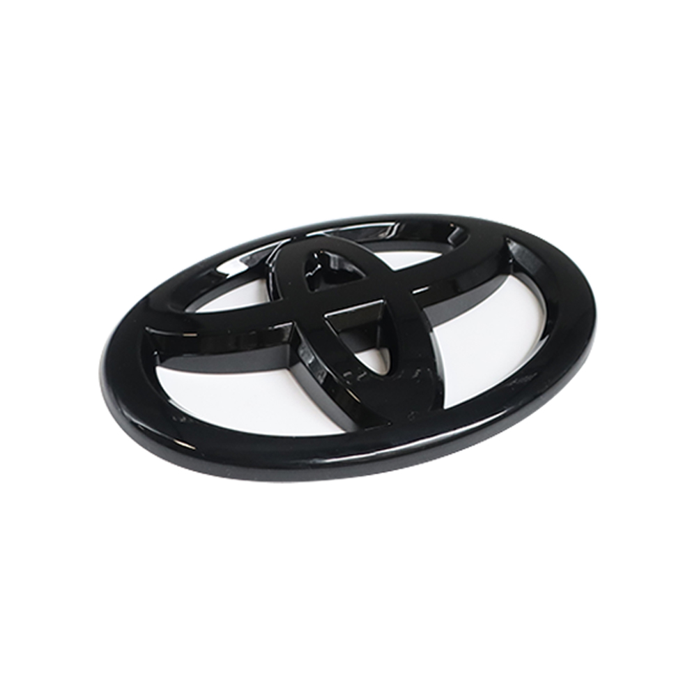 1PC 2010-2022 Corolla Scion Avalon FJ Cruiser ABS Plastic 3D Raised Rear Tailgate Overlay Emblem Gloss Black Toyota