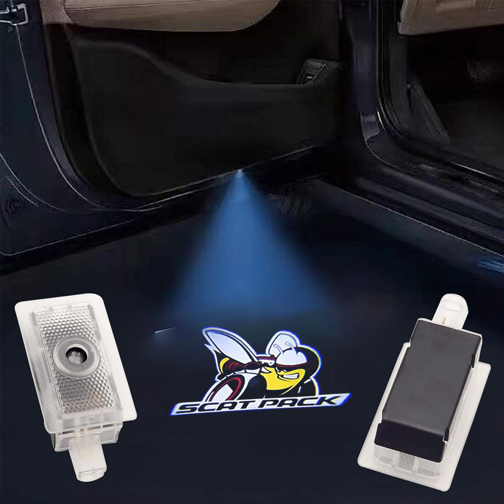 4pcs For 2006-2023 Charger Scat Pack Bee HD Car LED Door Courtesy Puddle projector Light Dodge 