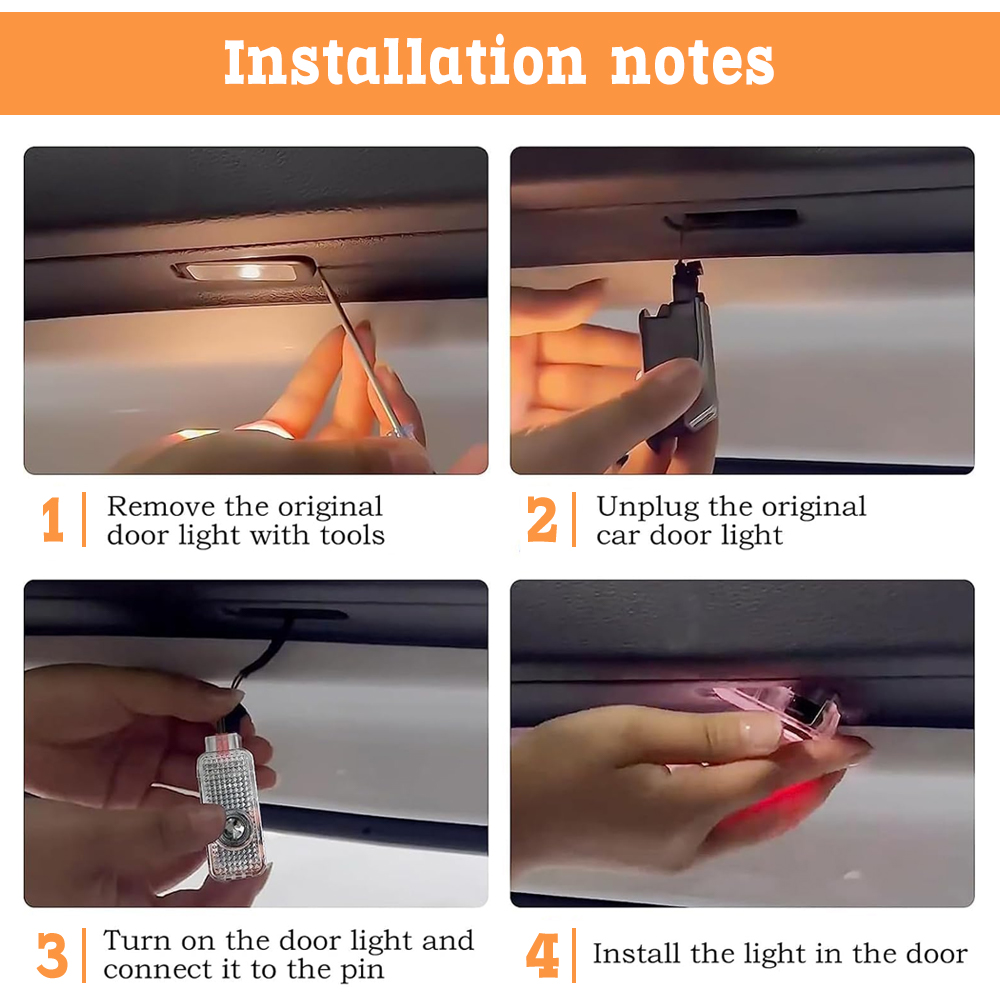 2pcs ATS SRX XT5 XTS LED Car Door Step Courtesy Shadow Light Cadillac