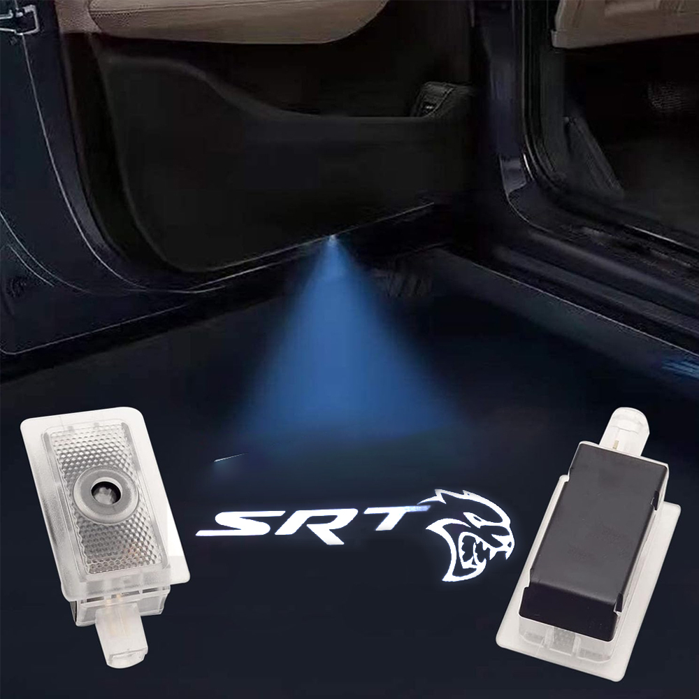 2pcs For 2006-2023 Charger SRT Hellcat HD Car LED Door Courtesy Puddle projector Light White Dodge 
