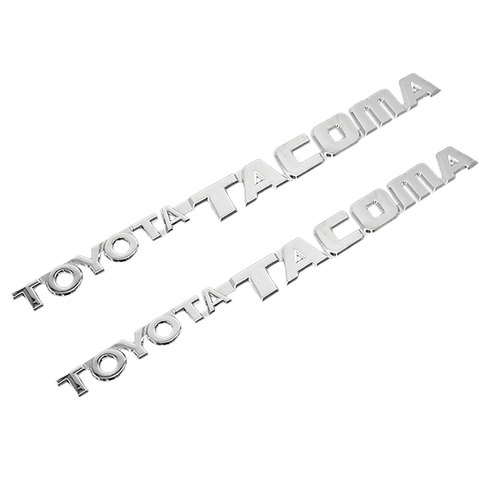 2PCS 1995-2004 Tacoma Door Fender Side Emblem Chrome Silver Nameplates Toyota