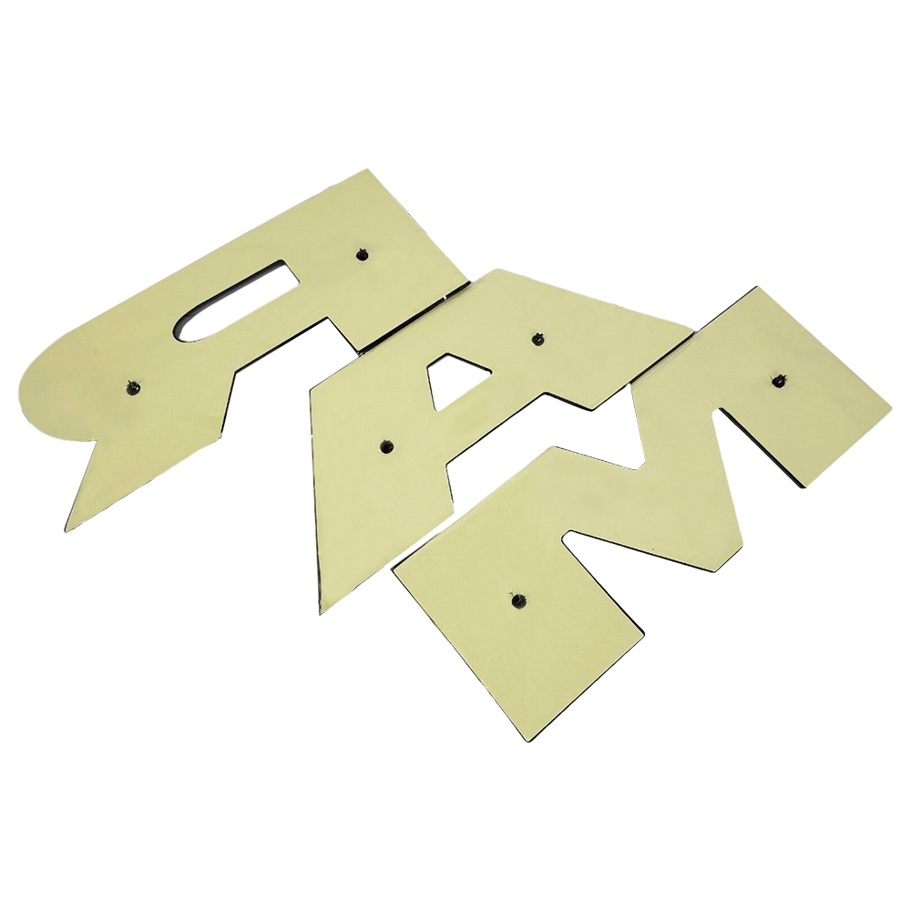 {Large} Dodge RAM 2015-2020 Rear Tailgate Letters Emblems Replacement 3D Trunk Lid Badges Chrome Silver