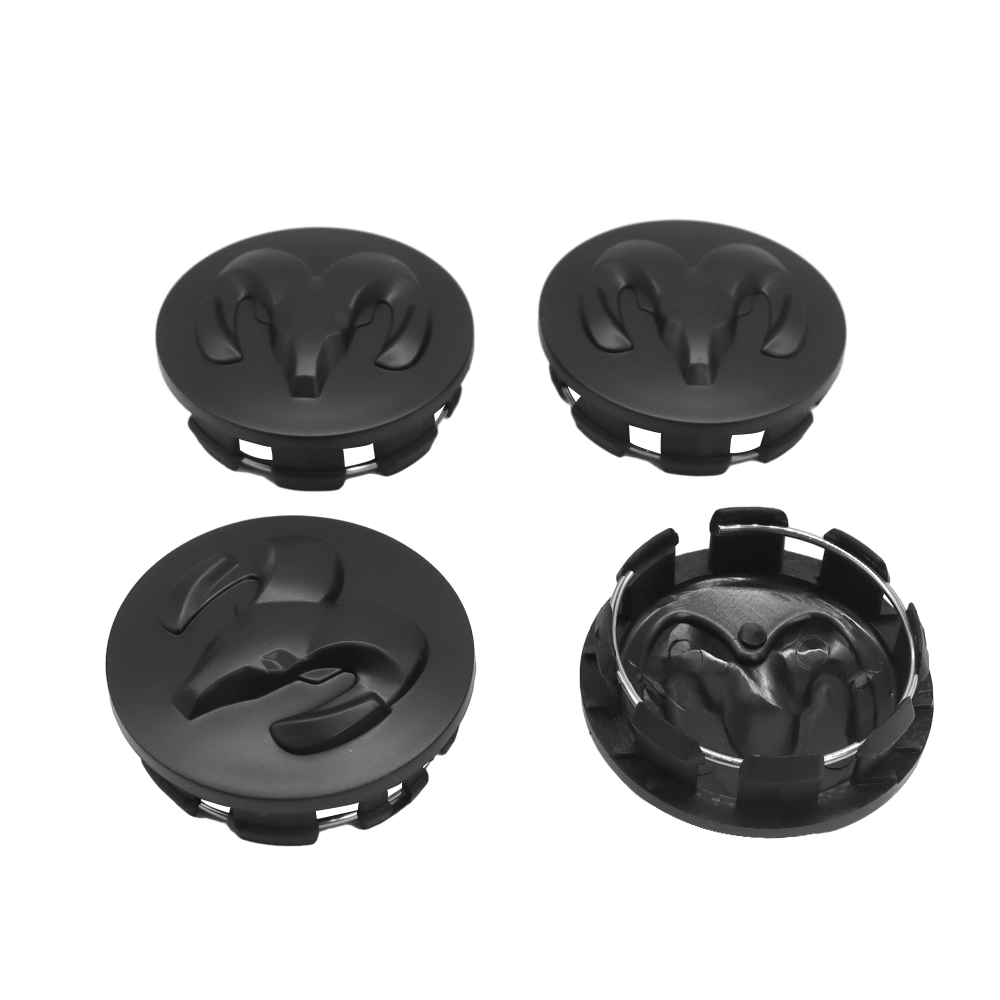 63MM Dodge RAM 1500 2013-2019 Wheel Center Caps Rim Center Hub Cover Matte Black 4PCS SET 