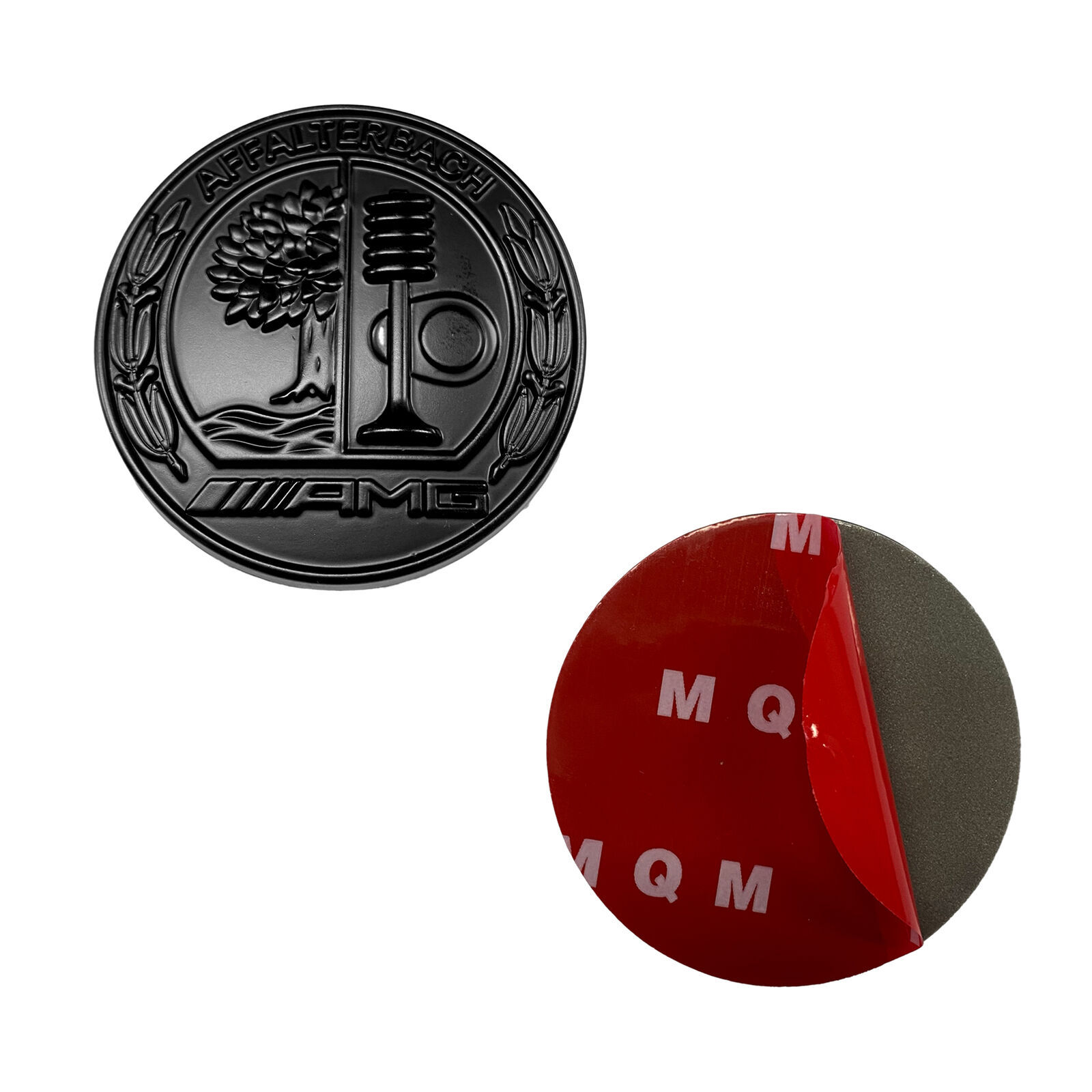 Mercedes Benz Affalterbach AMG Emblem Matte BLACK Apple Tree Flat 57mm 3D Front Hood Round Badge