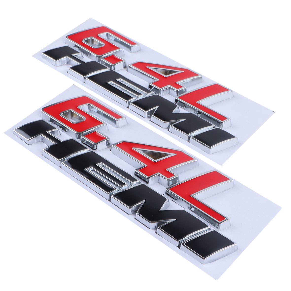 2Pcs SRT Charger Challenger Durango Badge Metal Chrome Black Red Dodge 6.4 Hemi Side Fender