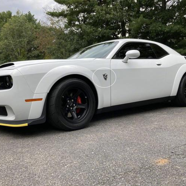 2Pcs SRT Charger Challenger Durango Metal Matte Black Dodge 6TA27SXHAA Hellcat Side Fender Devil Cat Badge