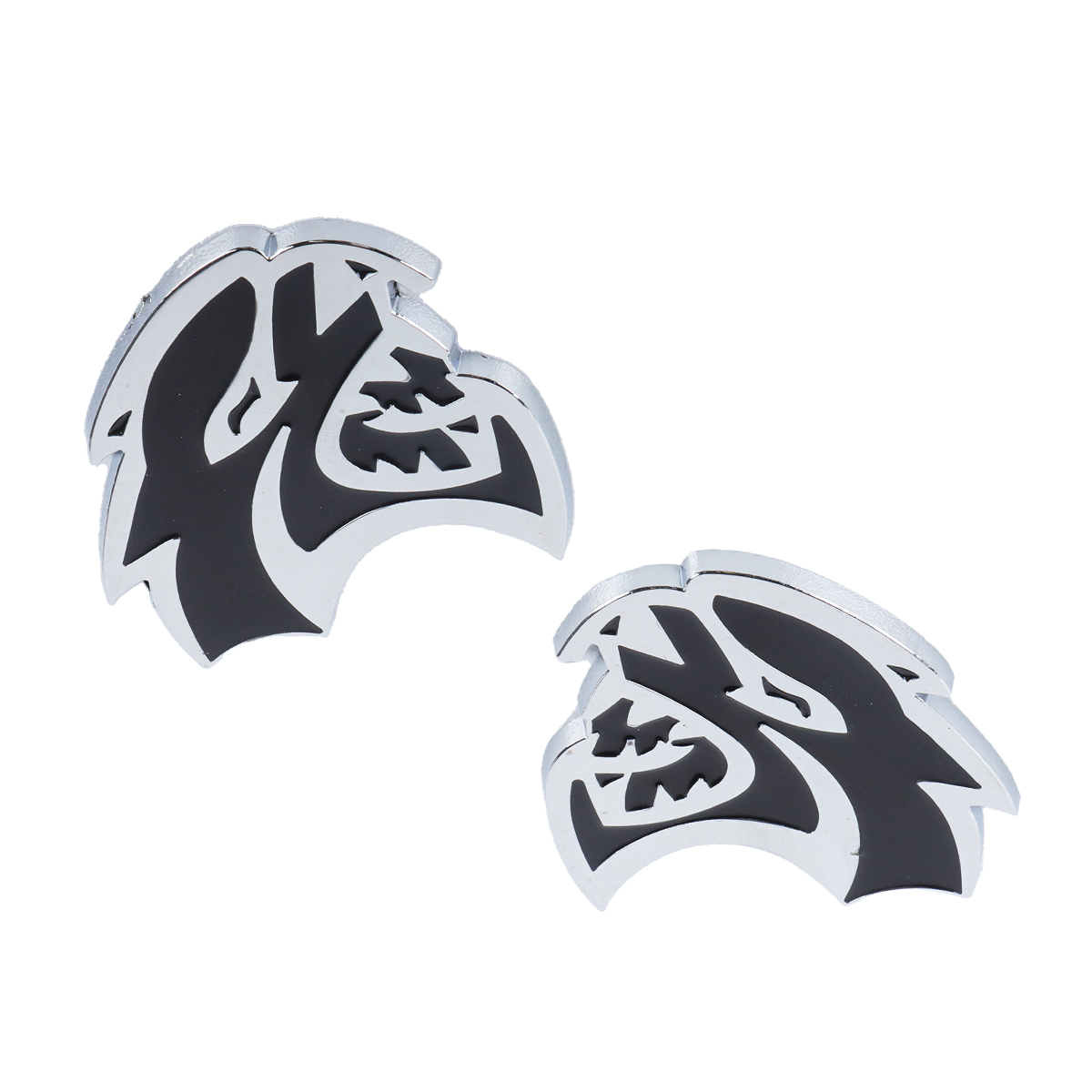 2Pcs 2015-2019 Charger Challenger ABS Hellcat Badge Black Chrome Dodge Devilcat Decal Nameplate