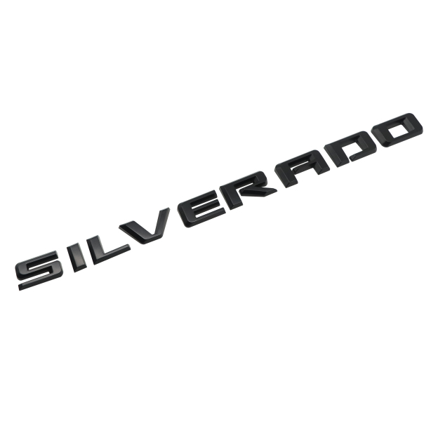 1pcs 2019-2025 Silverado 1500 2500 Plastic Door Fender Letters Matte Black Chevrolet 23400409