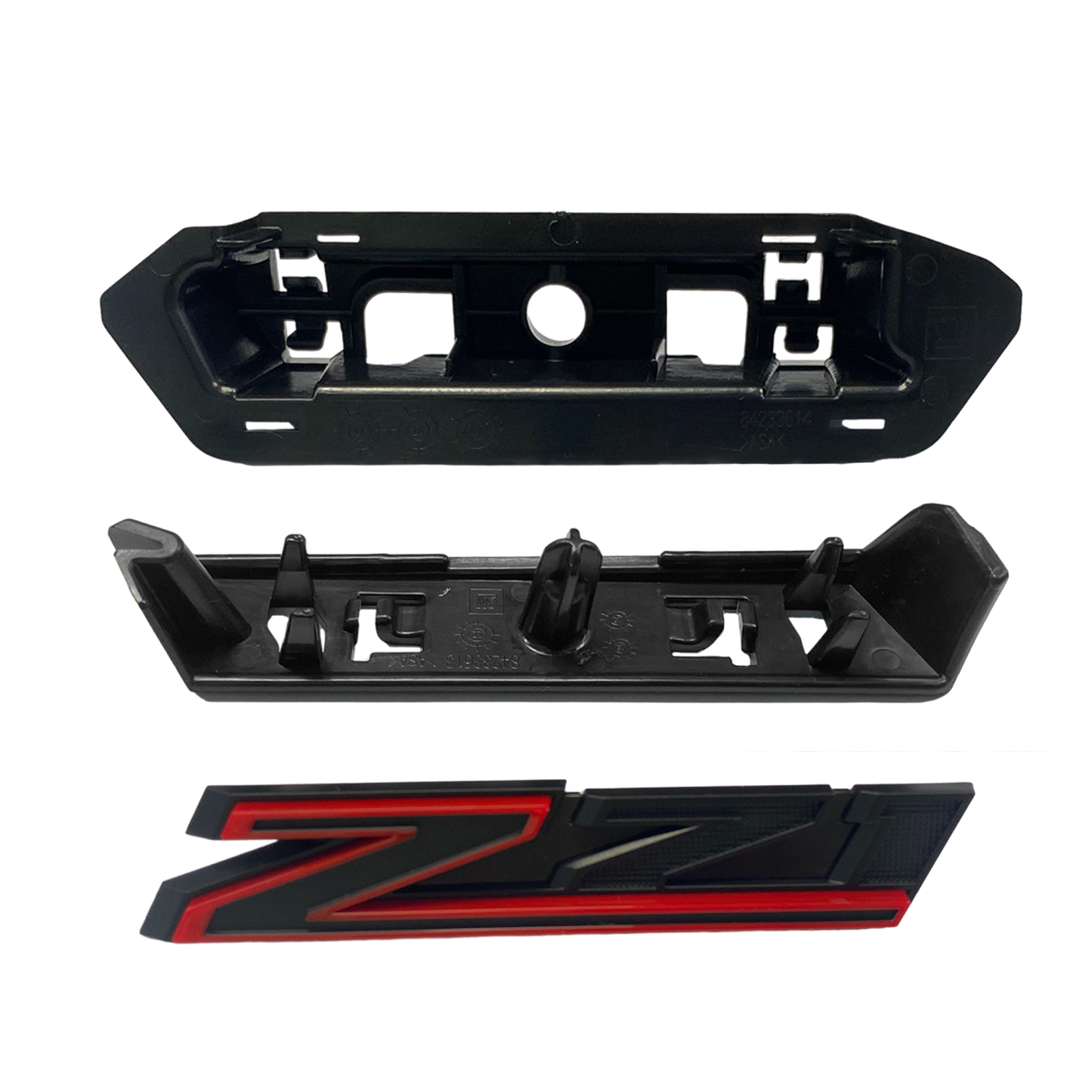 2019-2021 Silverado 1500 Plastic Front Grille Z71 Emblem Black Red 84384428
