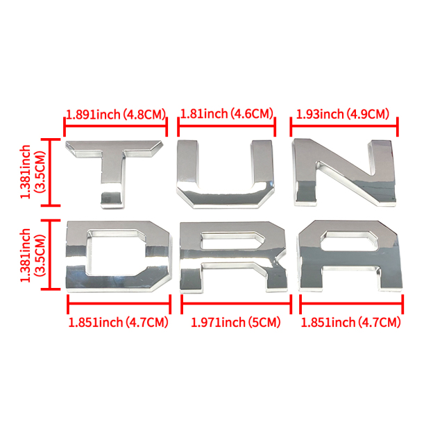 1Pc 2022-2026 Tundra ABS Plastic Front Grille Letters Gloss Silver Toyota