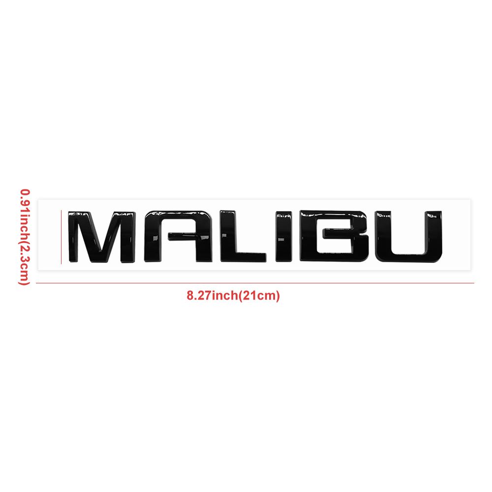 1PC Malibu Plastic Door Side Letter Gloss Black Chevrolet 23362182 22842005