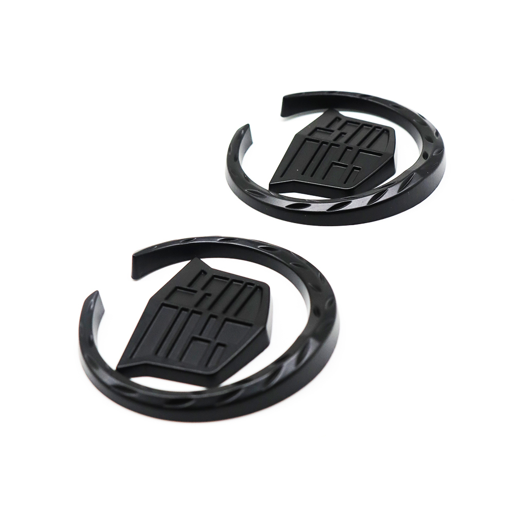 2PCS Escalade ATS CTS SRX XLR ATX Metal Fender Marker Door Emblem Sport V All Black Cadillac