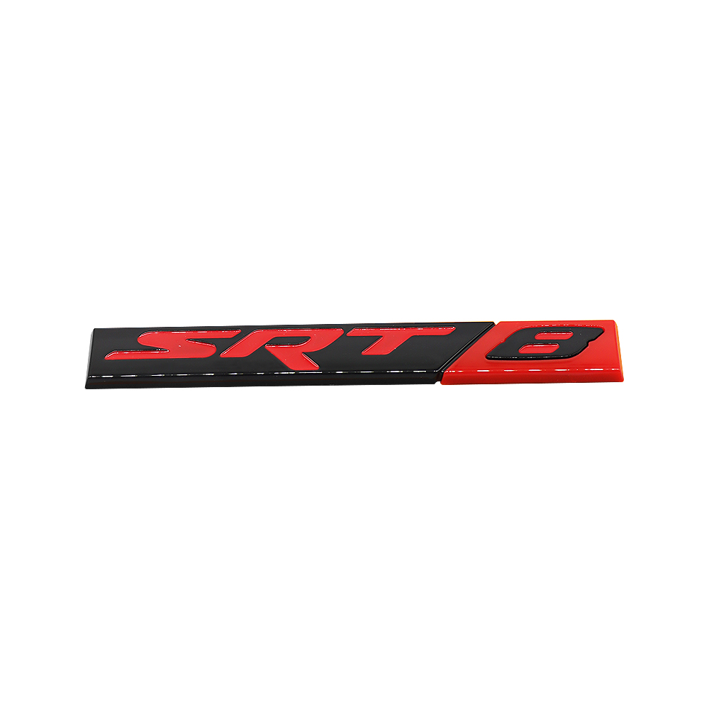 2005-2014 Charger Challenger 300 Grand Cherokee ABS SRT 8 Tailgate Badge Black Red Dodge Chrysler Jeep Rear Trunk Decal Nameplate