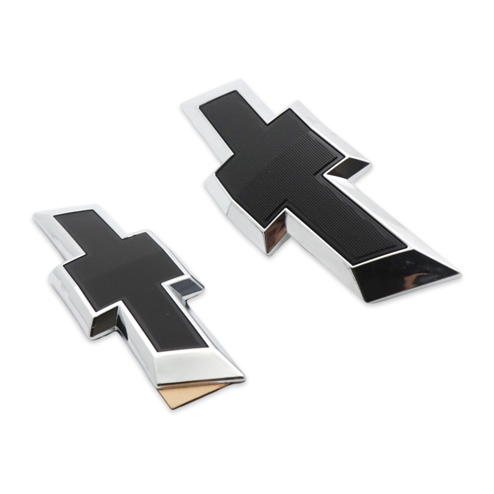2PCS 2018-2023 Equinox Plastic Front Rear Bowtie Emblem Chrome Black Chevrolet 23136671