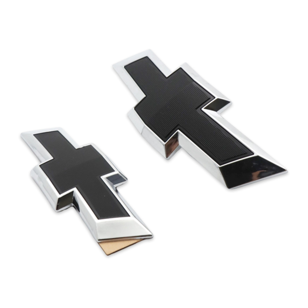 2PCS 2018-2023 Equinox Plastic Front Rear Bowtie Emblem Chrome Black Chevrolet 23136671