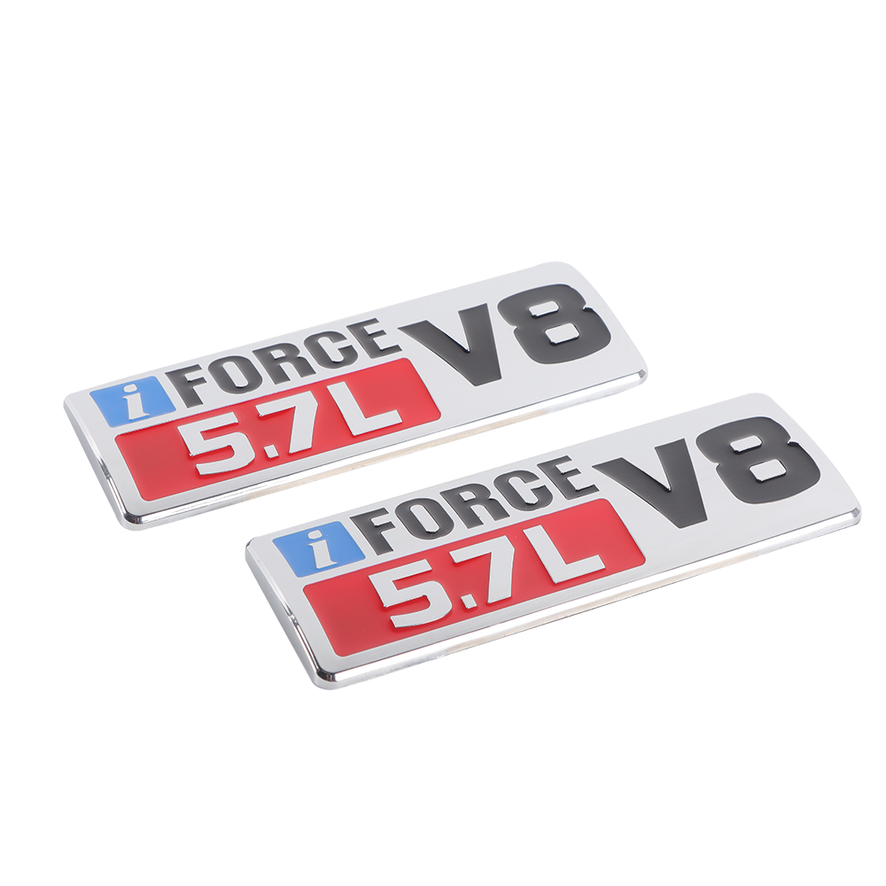 1Pc 2007-2021 Tundra ABS Plastic 5.7L V8 Iforce 3D Side Door Badge Chrome Red Toyota 754720C050