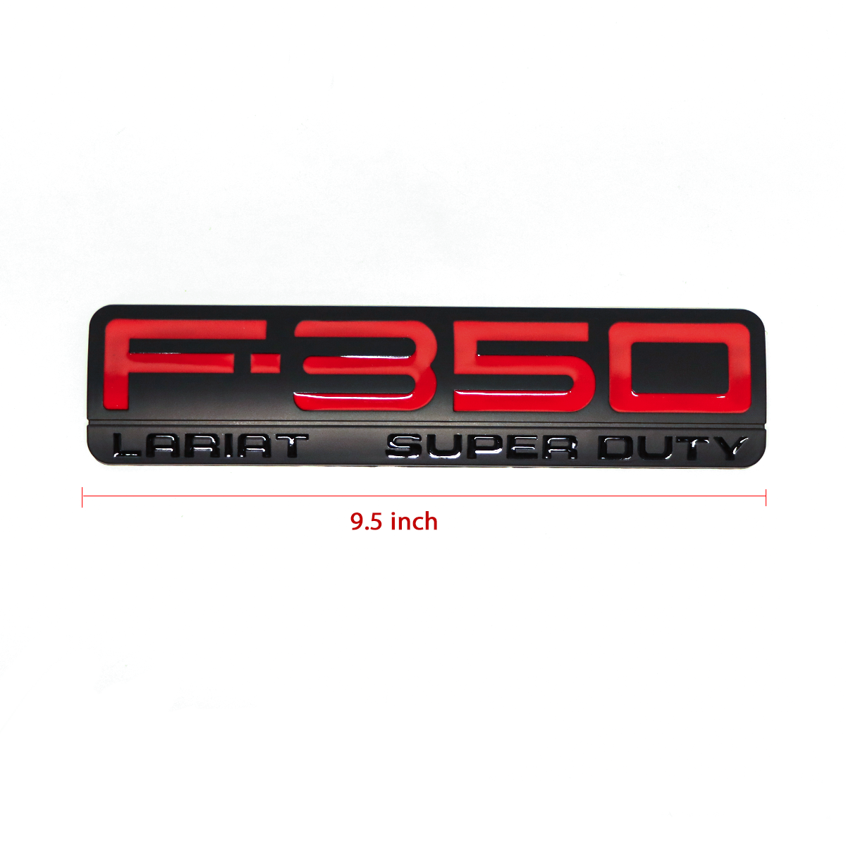 2Pcs 2005-2007 F-350 Lariat Super Duty Fender Badge ABS Red Black Ford 3D Sticker Decal Nameplate