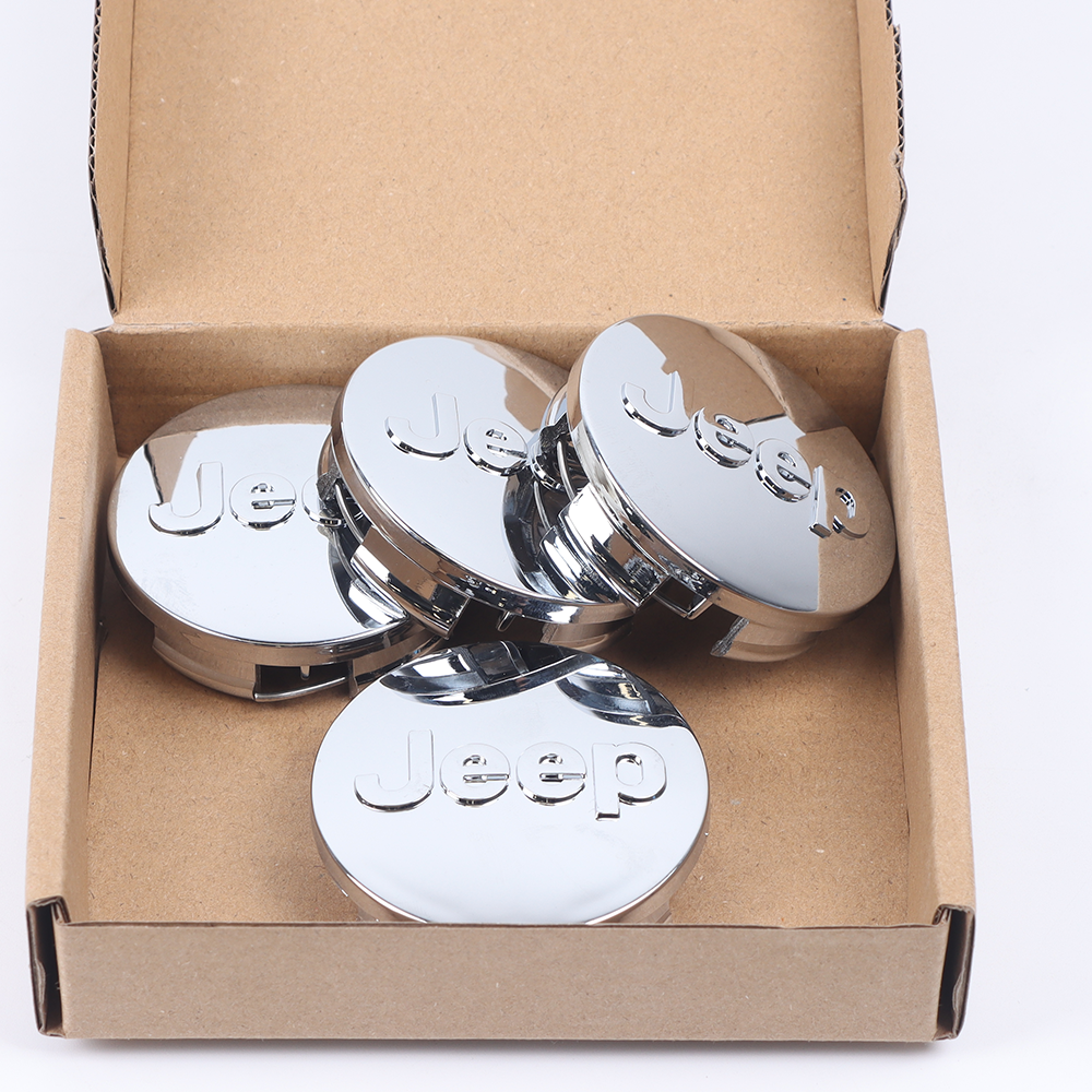4Pcs 2012-2015 Grand Cherokee Wrangler Compass ABS Plastic Wheel Center Caps Chrome Jeep 1LB77DD5AB