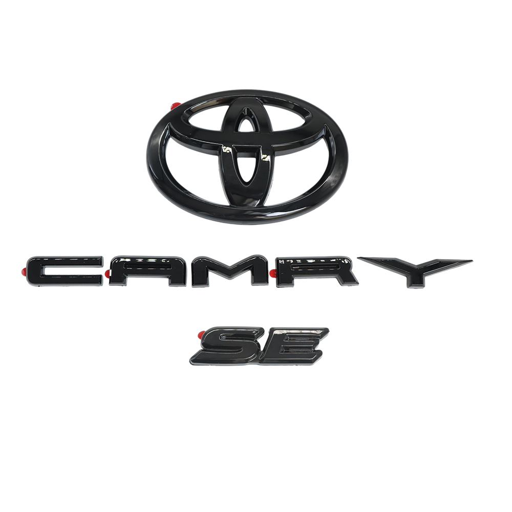 3PCS 2018-2024 CAMRY SE Emblem Overlay Gloss Black Rear Cover Toyota 