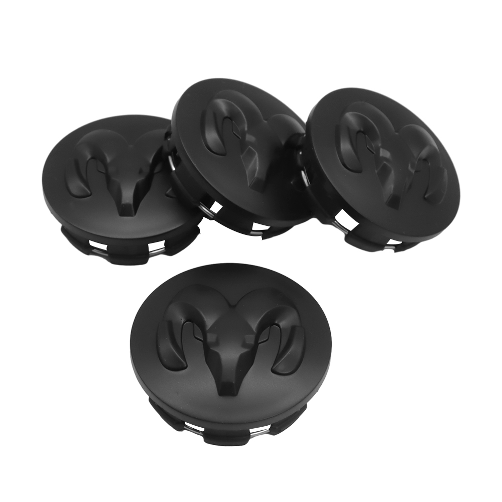 63MM Dodge RAM 1500 2013-2019 Wheel Center Caps Rim Center Hub Cover Matte Black 4PCS SET 