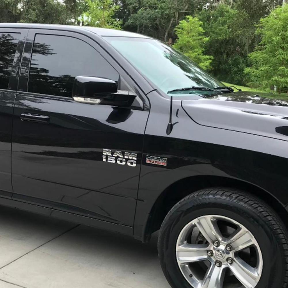 4PCS 2013-2018 RAM 1500 HEMI 5.7 Liter Badge 3D Sticker Decal Silver Red Dodge 68082444AA