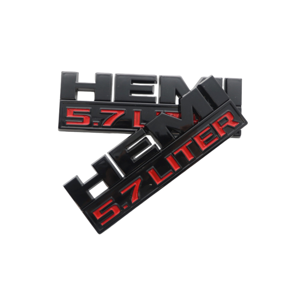 5PCS 2013-2018 RAM 1500 4X4 HEMI 5.7 Liter ABS Badge 3D Sticker Decal Glossy Black Red Dodge 68247897AA