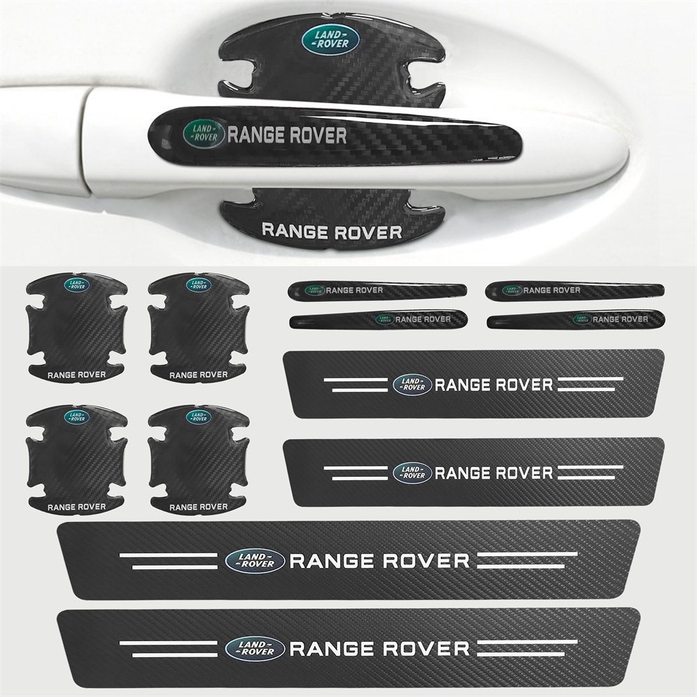 12PCS RANGE ROVER Car Door Sill Scuff Cover Sticker Handle Bowl Protector Land Rover