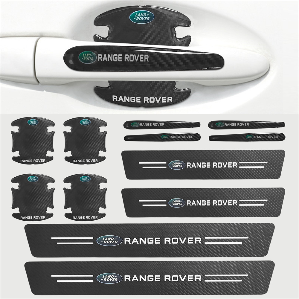 12PCS RANGE ROVER Car Door Sill Scuff Cover Sticker Handle Bowl Protector Land Rover