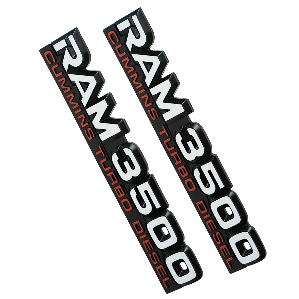 2PCS For 1994-2002 RAM 3500 ABS Cummins Turbo Diesel Door Fender Side Badge Nameplate 55295314AB