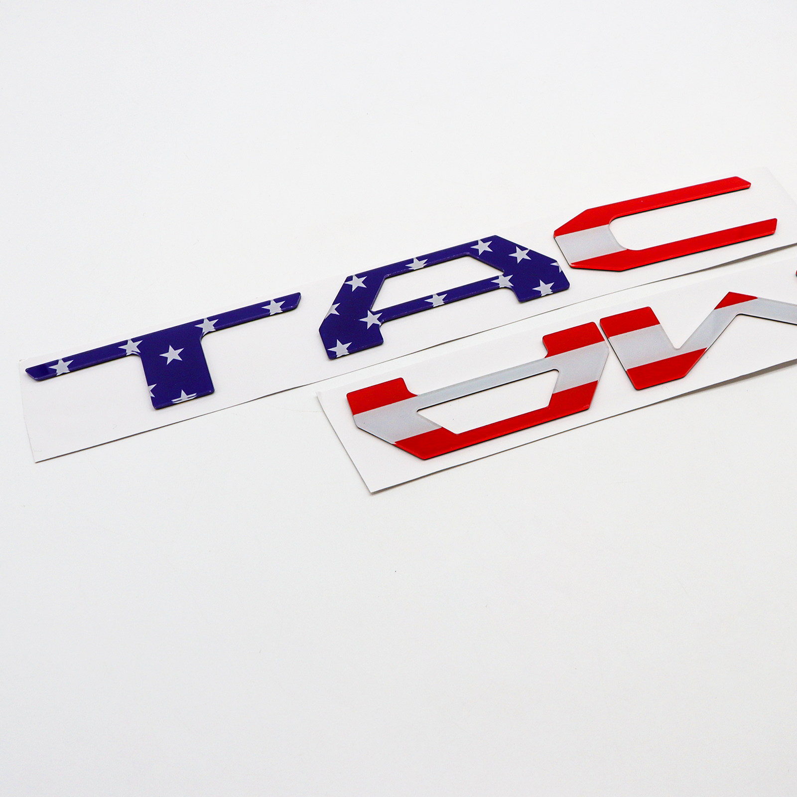 6pcs 2016-2023 Tacoma Abs Plastic Tailgate Letters Gloss Red Blue Flag Toyota 