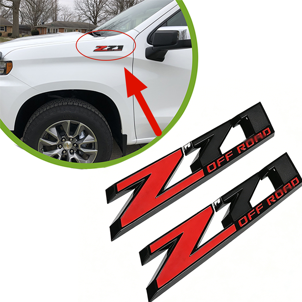 2Pc 2016-2020 Colorado Plastic Z71 Off Road Letter Black Red Chevrolet 84126998
