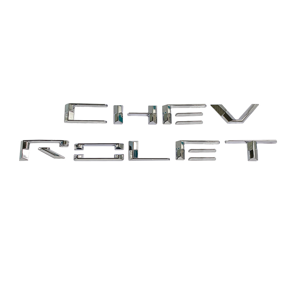 2019-2023 Silverado 1500 Plastic Front Grille Insert 3D Letters Gloss Chrome Cherolet