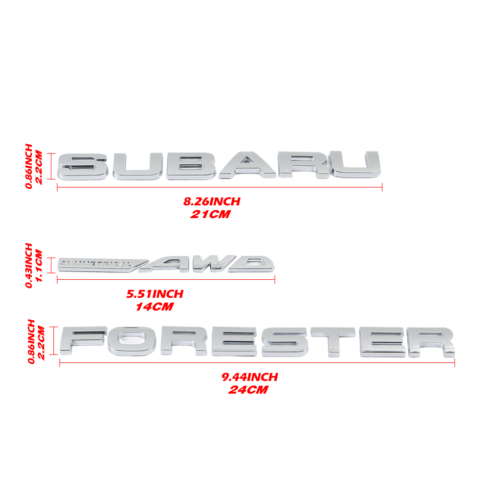 Forester Plastic Door Liftgate Trunk Letters Gloss Chrome Subaru 