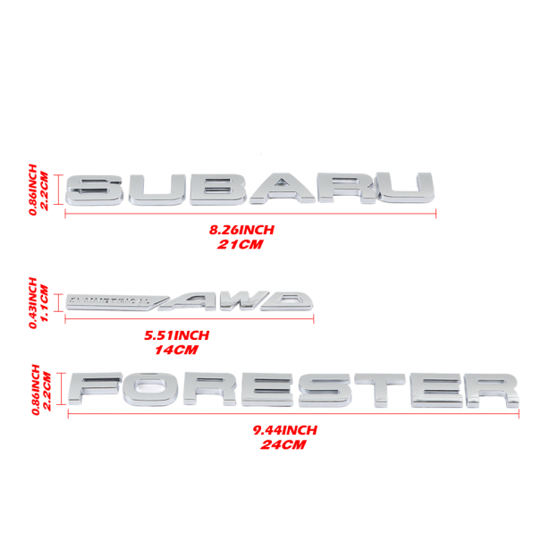 Forester Plastic Door Liftgate Trunk Letters Gloss Chrome Subaru 