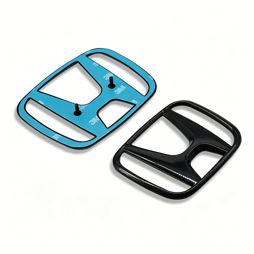 2Pcs 2021-2024 Civic ABS Front Grille Rear Emblem Gloss Black Honda 75722-TBA-A00