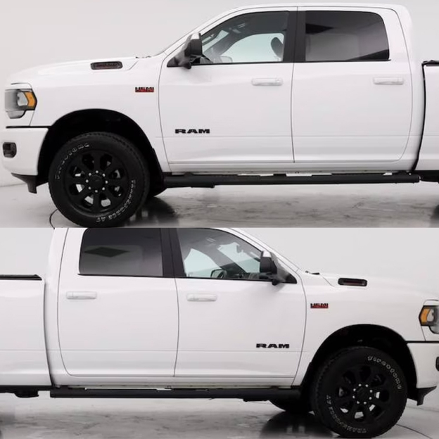 2Pcs Matte Black Front Door Side Emblems Badges Letters Nameplate for RAM 1500